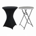 thumbnail image 2 of Stretch Spandex Table Cover for 60cm-110cm Bistro Tables, White Cocktail Decorative Cover for Standing Events and Parties, 2 of 3