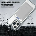 thumbnail image 4 of ELEHOLD Clear Magnetic Wallet Case For iPhone 16 , Mag Safe Compatible Transparent Hard PC + TPU Back Shockproof Protection Case Cover with Magnetic Card Holder ,Gray, 4 of 6