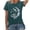 Dark Green, variant on Womens Astronaut Graphic T-Shirt Casual Round Neck Short Sleeve Space Theme Top Loose Fit Summer Fashion Tee Science Inspired Clothes
