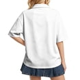 thumbnail image 5 of Women Polo Shirts Short Sleeve Rugby Shirts Oversized Collared T Shirts Summer Color Block Tee Tops, L, 5 of 6