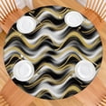 thumbnail image 2 of Black Marble Gold Wave Pattern Round Fitted Tablecloth with Elastic Edge,Dining Table Cover Waterproof,Outdoor Round Tablecloth for Camping,Dining,Indoor and Outdoor, 2 of 7