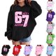 thumbnail image 1 of 67 Niños con capucha Niñas 6 7 Meme Sudadera cómoda manga larga Suéteres divertidos 6 7 Número impreso Novedad manga larga con capucha Suéter de moda cómodo once once hoodie (Rosa rosa,4-5 años), 1 of 4