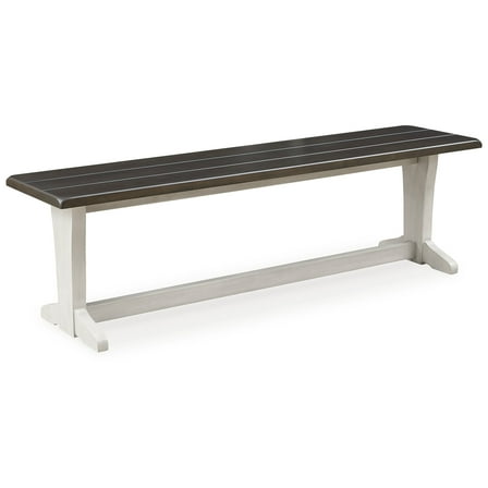 Signature Design by Ashley Darborn Farmhouse 62" Two-Tone Dining Bench, Gray & Brown
