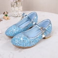 thumbnail image 3 of Zapatos de tacón alto para niñas, zapatos para niñas, zapatos para desfiles de moda, zapatos de princesa con cristales plateados para niñas, 3 of 6