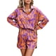 thumbnail image 1 of VISgogo, pantalones cortos para mujer, traje de ocio, estampado a la moda/color sólido, manga larga, camisa de un solo pecho, pantalones cortos con cintura elástica VISgogo moda, 1 of 7