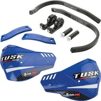 Tusk D-Flex Pro Adventure Handguards Black Bar/Blue Plastics 7/8" Bars for Kawasaki KLR650 1987-2018,2022-2024