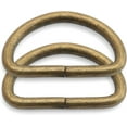 thumbnail image 2 of 1 1/4 & 1 1/2 Inches D-Ring Findings Metal Non Welded D Rings for Belts Bags Lanyard Leathercraft Avail 4 Colors (1 1/2" x 20 pcs, Antique Brass), 2 of 7