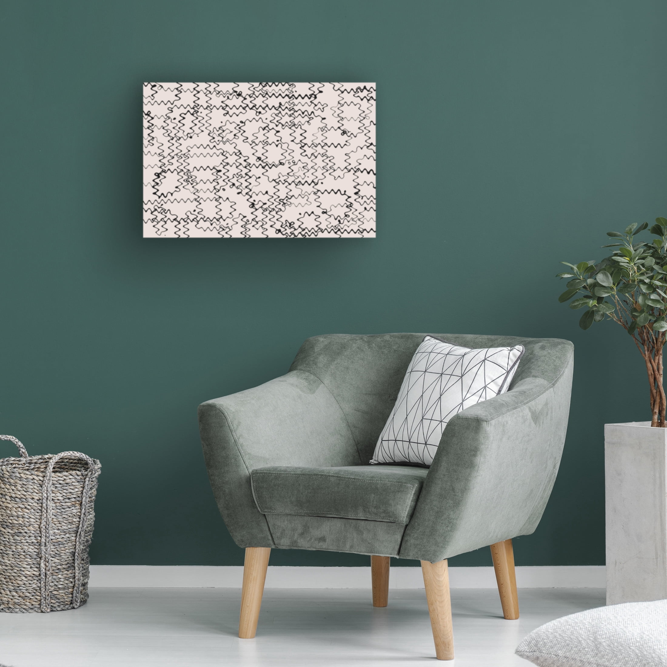 Canvas Wall Art - Treechild 'Shaky Thin Lines Square' Wall Art for Living Room, Bedroom, or Office D?cor by Trademark Fine Art - 19 x 12 Inches