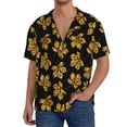 thumbnail image 2 of Disketp Men's Hawaiian Maple Leaves With Leopard Print Shirts Button Down Holiday Beach Shirts-XX-Large, 2 of 5