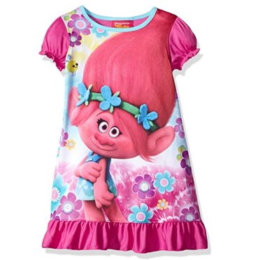 Trolls Girls Multi-Color Short Sleeve Pajama Set – Sizes 4, 6, 8, 10 – 100% Polyester