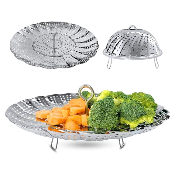Steamer Basket，Vegetable Steamer Stainless Steel Vegetable Steamer Basket Suitable For Various Sizes Of Cookware (Extra-Large, 6.5 Inches To 11 Inches)