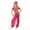 Hot Pink, variant on Girl's Cute Personality Dance Children's Belly Dance Show Sequin Mesh 2-Piece Set Unique Sparkly Performance Outfit Orange,3-4 Years