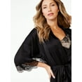 thumbnail image 4 of Sofia Intimates Women's Satin Lace Robe, 4 of 6