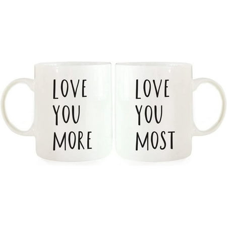 

Andaz Press Funny Couples 11 oz Ceramic Coffee Mugs Love You More. Love You Most. His and Hers Coffee Mug Set of 2 Valentines Couples Mugs for Him and Her Mr and Mrs Mugs Couple Mugs for Husband