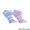 thumbnail image 3 of MinxNY 2 Pair Pack Black & Orange Graduated Stripe Cool Blue Micro Denier Anklets, 3 of 5