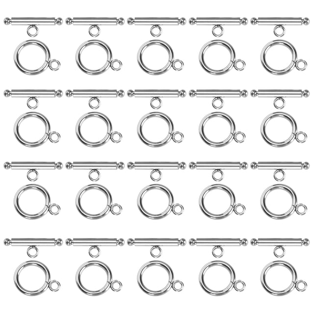 Juego de 20 pulseras con cierres de palanca, hebilla OT de acero inoxidable, collar, suministros para fabricación de joyas DIY