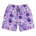 thumbnail image 4 of Bixox Men's Violet printing Casual Classic Fit Short Summer Beach Shorts, 4 of 6