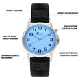 thumbnail image 3 of Bandini Mens Glow Watch - 2 Piece Nylon Band - 38mm Analog Men's Easy to Read Wrist Watch with Light, Light Up Watches, Quartz, White Dial, Big Numbers, Glow in the Dark Hands - Silver Tone / Black, 3 of 6