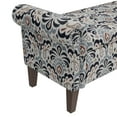 thumbnail image 2 of Homesvale Wallen 56.5"W x 24.5" H Storage Bench Ottoman with Rolled Arms for Living Room, Bedroom, Entryway, Gray & Black Damask Pattern, 2 of 8