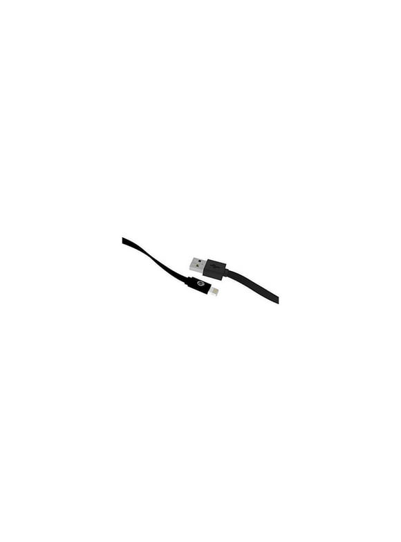 4FT FLAT LIGHTNING USB CABLE BLACK