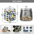 thumbnail image 2 of Yayeee Ashtray with Lid for Cigarette Smokeless Stainless Steel Home Ash Holder, Beige Plaid Lemon, 2 of 7
