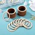 thumbnail image 2 of SHISUYAN 50 Pcs Tranches de Bois Rondes Bricolage Disques en Bois Ronds avec Trous pour Découpage, 2 of 9
