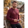 thumbnail image 3 of COOFANDY Mens Henley Waffle Pullover Sweater, Button Crewneck Casual Textured Sweaters, 3 of 8