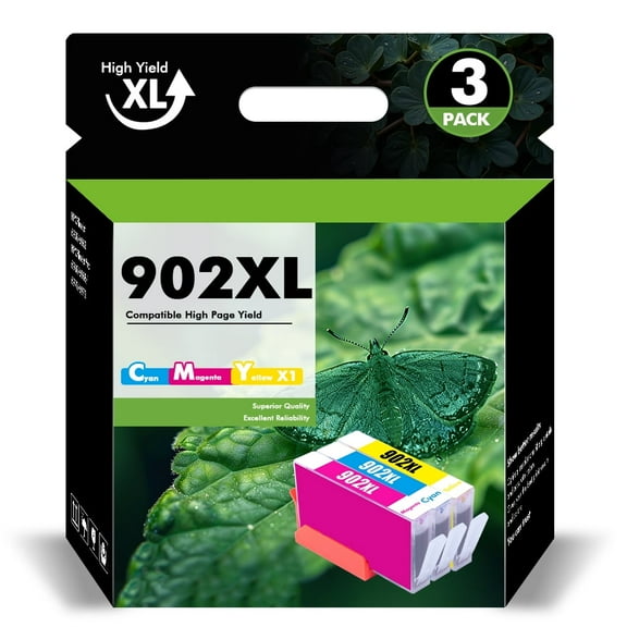 902XL 902 Ink Cartridges Compatible for HP 902XL 902 Color Ink for OfficeJet Pro 6968 6978 6958 6970 6960 6962 6950 6968 6972 902 XL Printer (3 Pack, Cyan, Magenta, Yellow)