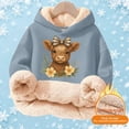 thumbnail image 2 of Oiyii Floral Highland Cow Print Hoodie for Girls Long Sleeve Weekend Hoodie Sweatshirt Pullover Top,Light Blue, 2 of 5