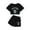 Black, variant on TAIAOJING Girls Summer Outfits Sets 2PCS Sets Casual Letter Print Short Sleeve T-Shirt And Shorts Outfits Sets For Toddler Kids Age 3-10 Years Comfortable Elastic Waist Playwear Stylish 9-10Y