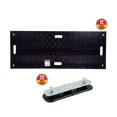 thumbnail image 3 of 12Pcs 3' x 6' Ground Protection Mats w/ 22 Pcs Single Connectors - Double Sided Diamond Plated Tread Design High Density Polyethylene Mat, Easily Supports 60 Ton Loads on Lawns, Dirt, 3 of 9