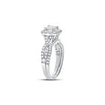 thumbnail image 3 of FB Jewels 14kt White Gold Womens Princess Diamond Bridal Wedding Engagement Ring Band Set 1.00 Cttw, 3 of 4