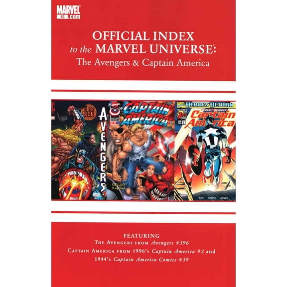 Avengers, Thor And Captain America: Official Index to the Marvel Universe #13 VF ; Marvel Comic Book