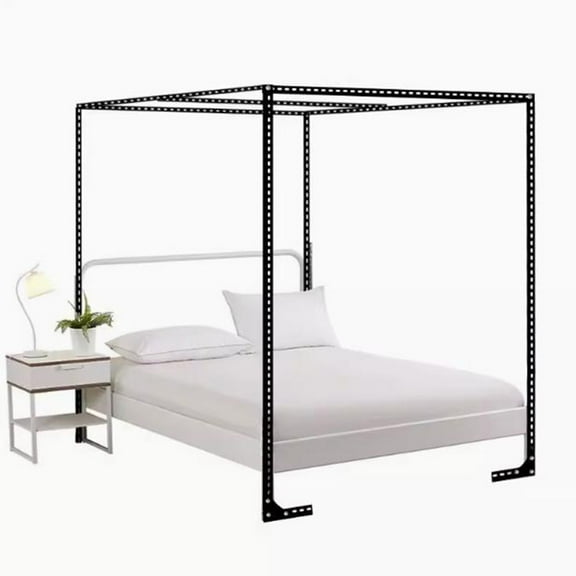 Canopy Bed Frame Bracket, Four Corner Mosquito Net Bracket, 4 Corner Bed Canopy Pole for Twin/Full/Queen/King Size Beds
