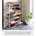 thumbnail image 3 of Yamazaki Home 3-Tier Expandable Shoe Rack, White, Steel, Expandable, 3 of 5