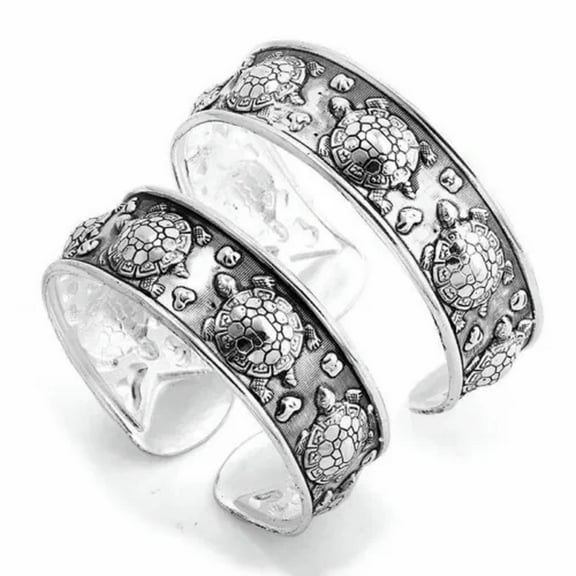 HOOUN Tibet Silver Totem Bracelet Turtle Print Bracelet Open Bracelet Women's Gift