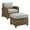 Gray and Brown, variant on Crosley Furniture Bradenton 2PC Wicker / Rattan Armchair & Ottoman in Gray/Brown
