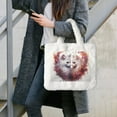 thumbnail image 7 of Cauagu White Red Cat Couple Pattern Women's Plush Tote Bag,Soft Underarm Bag Ladies Fluffy Shoulder Bag Plush Handbag Women Furry Tote Bag for Autumn and Winter, 7 of 7
