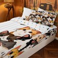 thumbnail image 3 of meiyoeat Hello Cat Zipper Twin Comforter Sets with Fitted Sheet and 2 Pillowcases,Cute Print Zipper Bedding Set For Girl,Reversible,4-Piece, 3 of 7