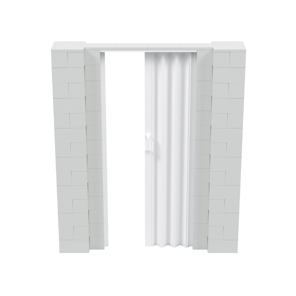 EverBlock 6’ x 7’ Wall Kit with Accordion Door | 3’ x 7’ Doorway | Modular Building Blocks | Wall Display System | Room Divider & Partition | Easy to Connect & Reuse | Indoor & Outdoor Use