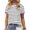 Purple, variant on Langwyqu Summer Short Sleeve Stripe T Shirt Women Casual Round Neck Tops