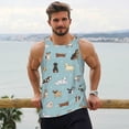 thumbnail image 6 of Susaid Dog Pets Print Men's Sleeveless Workout Running Tank Top Dry Fit Athletic Gym Sports Swim Beach Muscle Bodybuilding Shirts-Large, 6 of 7