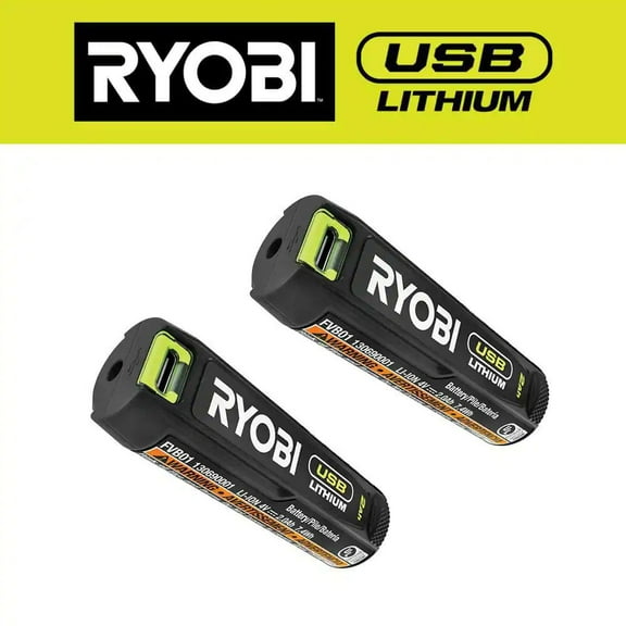 Ryobi FVB201 USB Lithium 2.0 Ah Rechargeable Batteries (2-Pack)