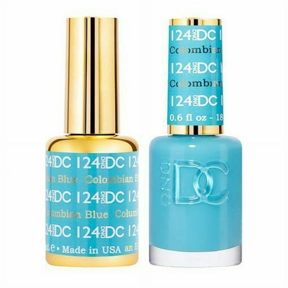 DND - DC Duo Soak off Gel & Matching nail polish - 124 Columbian Blue
