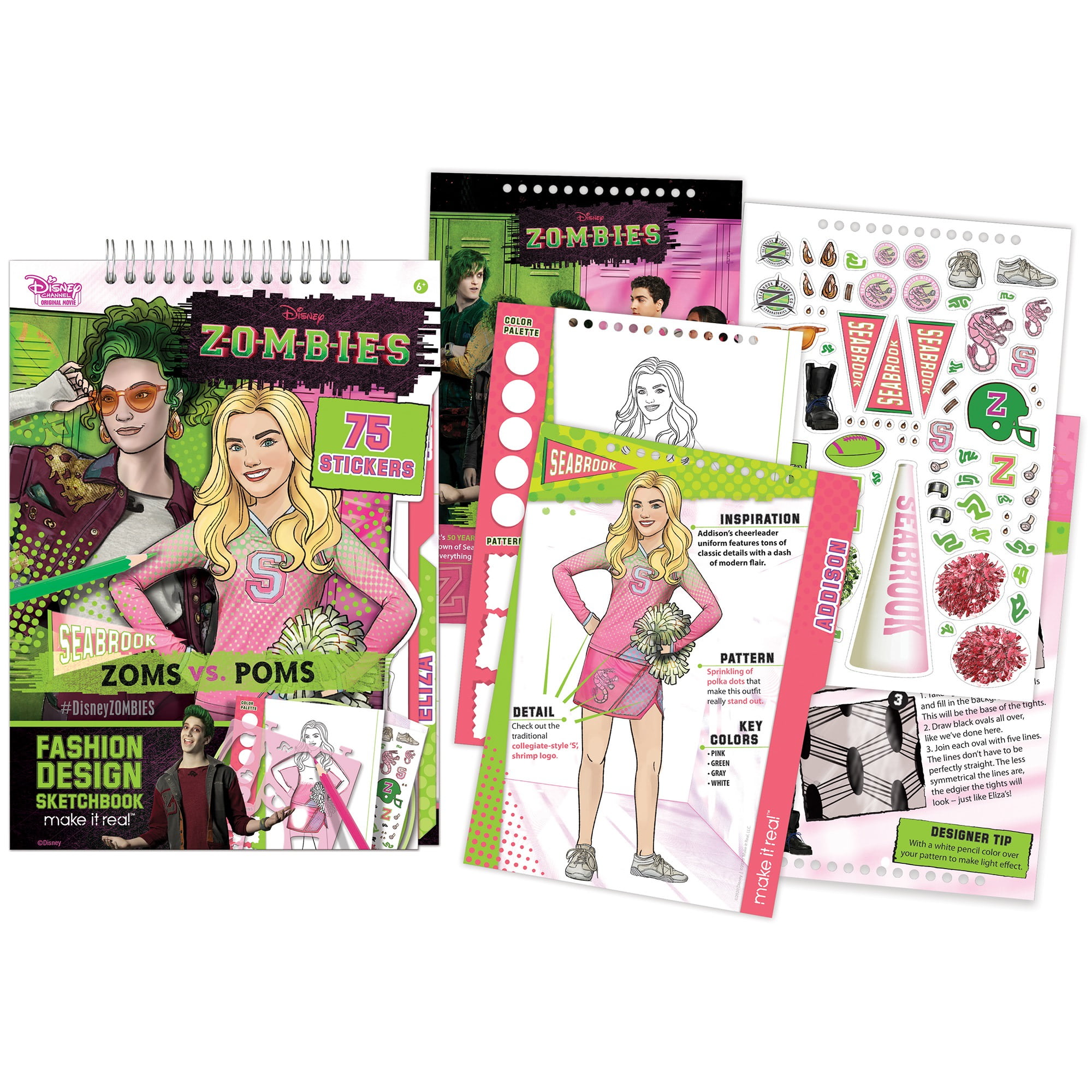Disney: Zombies Fashion Design Coloring & Tracing Light Table 9 Piece Set- Sketchbook, Stickers & Coloring Pencils, Lights up for Easy Tracing, Tweens & Girls Ages 8+