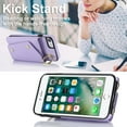 thumbnail image 3 of Phone Case for iPhone 7/8/SE 2020/2022 Wallet Cover with Screen Protector Ring Stand Card Holder Crossbody Strap Cell iPhone7 iPhone8 7s 8s i SE2020 SE2022 2/2nd/3/3rd Generation SE2 SE3 Women Purple, 3 of 13