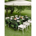thumbnail image 3 of Spring Leaves Outdoor Tablecloth - 60x102 Inch Rectangle Dining Table Cover, Pastoral Garden Botanical Black Waterproof Outdoor Table Cloth with Umbrella Hole & Zipper for Picnic/Patio/Party, 3 of 7