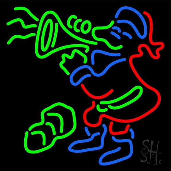 Santa Claus LED Neon Sign 16 x 16 - inches, Clear Edge Cut Acrylic Backing, with Dimmer - Bright and Premium built indoor LED Neon Sign for special occasion decor.