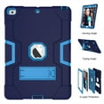 thumbnail image 6 of Case for iPad 2nd 3rd 4th Gen, Kickstand Shockproof Kids Proof Case Heavy Duty High Impact Resistant Hybrid Three Layer Rugged Defender Full Body Protection Case, Blue, 6 of 6