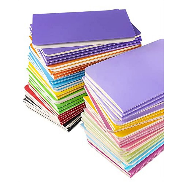 Bloc de notas blanco a granel 60 pzas mini cuadernos de bolsillo niños 3.5x5.5 30h/60p colorido Gwybkq